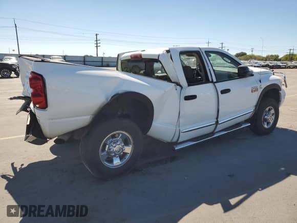 2008 Dodge 2500 SLT with VIN 3D7KS28A28G195768, listed as a Copart auction lot 68337115 with Not provided miles and Salvage title. Bid and sale history available at DreamBid. Image 3.
