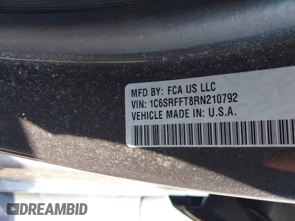 2024 Ram 1500 Big Horn с VIN 1C6SRFFT8RN210792, выставлен на аукционе IAAI как лот 42619369 с пробегом 14 152 миль миль и . История ставок и продаж доступна на DreamBid. Изображение 9.