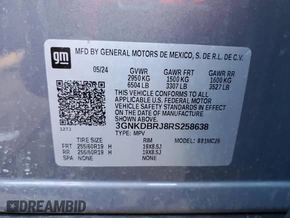 2024 Chevrolet Blazer EV eAWD LT z VIN 3GNKDBRJ8RS258638, wystawiony jako Copart lot #49219465 z przebiegiem 6 226 mil mil oraz Czysty tytuł • Clean title. Historia ofert i sprzedaży dostępna na DreamBid. Obrazek 15.