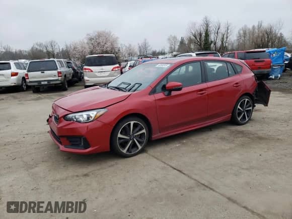 2022 Subaru Impreza Special Sports with VIN 4S3GTAM6XN3708272, listed as a Copart auction lot 48568345 with 38,420 mi miles and Salvage title. Bid and sale history available at DreamBid. Image 1.