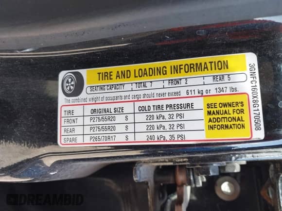 2008 Chevrolet Suburban 3LT with VIN 3GNFC160X8G170508, listed as a IAAI auction lot 40632728 with 218,237 mi miles and . Bid and sale history available at DreamBid. Image 9.