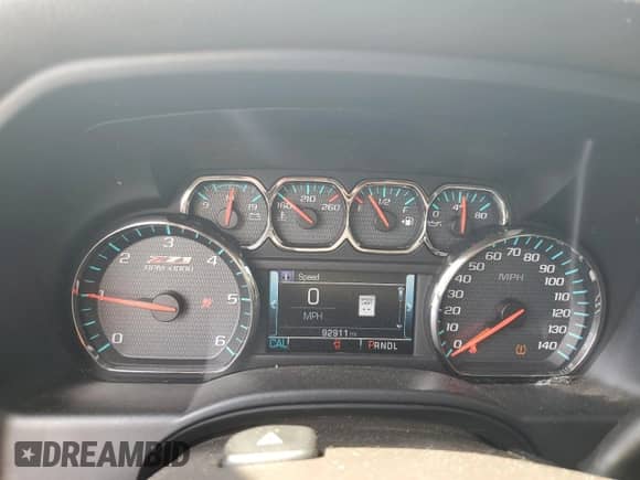 2017 Chevrolet Silverado 1500 LTZ with VIN 3GCUKSEJ3HG224508, listed as a Copart auction lot 68585895 with 92,911 mi miles and Salvage title. Bid and sale history available at DreamBid. Image 9.
