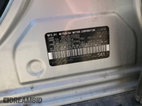 2019 Mitsubishi Outlander ES z VIN JA4AZ3A31KZ009299, wystawiony jako Copart lot #57074115 z przebiegiem 93 473 mil mil oraz Szkoda całkowita • Salvage title. Historia ofert i sprzedaży dostępna na DreamBid. Obrazek 13.