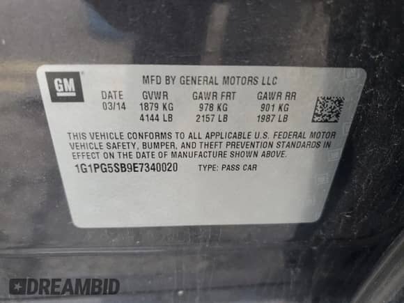 2014 Chevrolet Cruze LTZ with VIN 1G1PG5SB9E7340020, listed as a Copart auction lot 71976124 with 101,006 mi miles and Clean title. Bid and sale history available at DreamBid. Image 12.