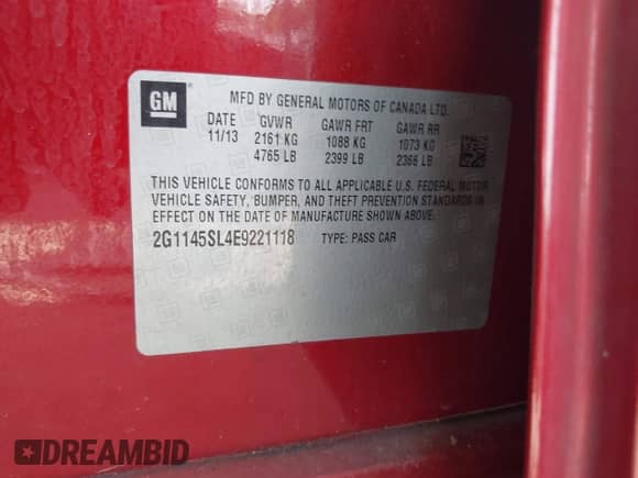 2014 Chevrolet Impala LTZ with VIN 2G1145SL4E9221118, listed as a IAAI auction lot 42497606 with 75,932 mi miles and . Bid and sale history available at DreamBid. Image 9.