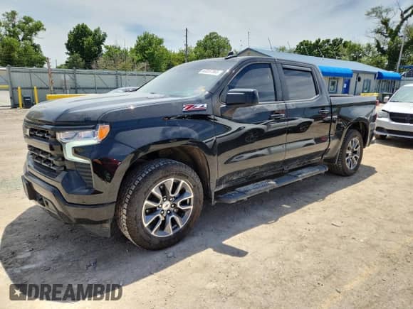 2022 Chevrolet Silverado 1500 RST with VIN 3GCUDEET4NG664021, listed as a Copart auction lot 63237365 with 52,302 mi miles and Salvage title. Bid and sale history available at DreamBid. Image 1.