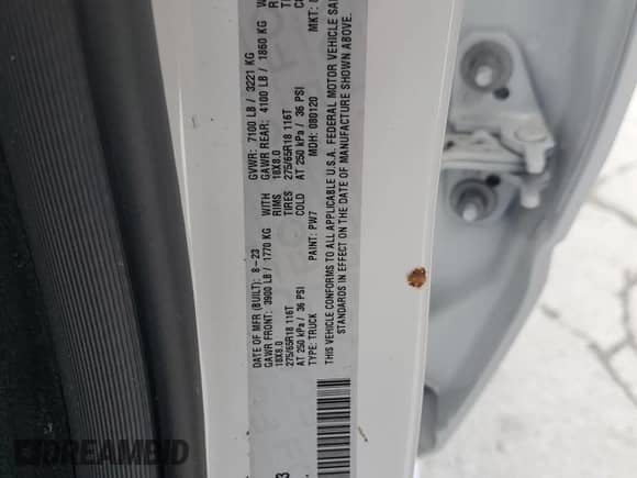 2023 Ram 1500 Tradesman с VIN 1C6SRFGT1PN696163, выставлен на аукционе Copart как лот 54166115 с пробегом 5 931 миль миль и Списание • Salvage title. История ставок и продаж доступна на DreamBid. Изображение 14.