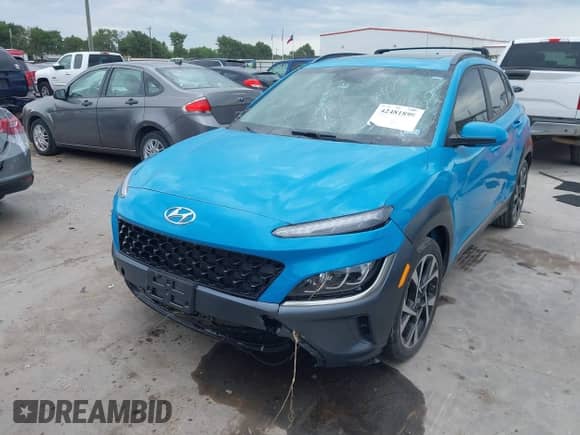 2022 Hyundai Kona Limited with VIN KM8K53A36NU788704, listed as a IAAI auction lot 42481899 with 34,438 mi miles and . Bid and sale history available at DreamBid. Image 2.