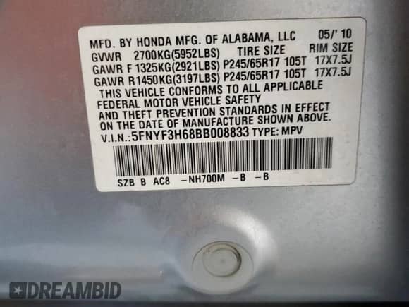 2011 Honda Pilot EX-L z VIN 5FNYF3H68BB008833, wystawiony jako Copart lot #65535075 z przebiegiem 158 576 mil mil oraz Czysty tytuł • Clean title. Historia ofert i sprzedaży dostępna na DreamBid. Obrazek 13.
