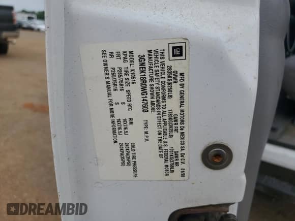 1998 Chevrolet Tahoe с VIN 3GNEK18R0WG147603, выставлен на аукционе Copart как лот 51483845 с пробегом 187 582 миль миль и Списание • Salvage title. История ставок и продаж доступна на DreamBid. Изображение 13.