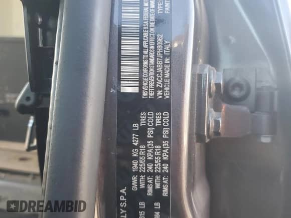 2018 Jeep Renegade Altitude with VIN ZACCJABB7JPH80962, listed as a Copart auction lot 80563415 with Not provided miles and Salvage title. Bid and sale history available at DreamBid. Image 12.