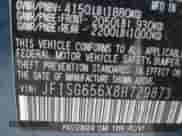 2008 Subaru Forester X with VIN JF1SG656X8H729873, listed as a IAAI auction lot 42711045 with 190,670 mi miles and . Bid and sale history available at DreamBid. Image 9.