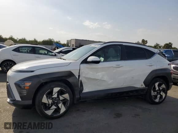 2024 Hyundai Kona Limited с VIN KM8HE3A37RU062320, выставлен на аукционе Copart как лот 71208255 с пробегом 5 547 миль миль и Списание • Salvage title. История ставок и продаж доступна на DreamBid. Изображение 1.