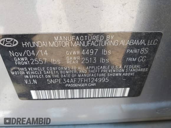 2015 Hyundai Sonata Sport с VIN 5NPE34AF7FH124995, выставлен на аукционе IAAI как лот 43131804 с пробегом 126 997 миль миль и . История ставок и продаж доступна на DreamBid. Изображение 9.