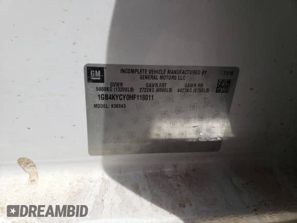 2017 Chevrolet Silverado 3500HD Work Truck z VIN 1GB4KYCY0HF118011, wystawiony jako Copart lot #49736105 z przebiegiem 230 882 mil mil oraz Szkoda całkowita • Salvage title. Historia ofert i sprzedaży dostępna na DreamBid. Obrazek 14.