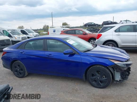 2023 Hyundai Elantra Blue with VIN KMHLM4AJ8PU055116, listed as a IAAI auction lot 43286266 with 91,558 mi miles and . Bid and sale history available at DreamBid. Image 13.