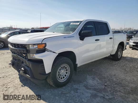 2019 Chevrolet Silverado 1500 Work Truck with VIN 3GCUYAEF1KG255154, listed as a Copart auction lot 46820045 with 130,622 mi miles and Salvage title. Bid and sale history available at DreamBid. Image 1.