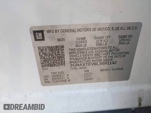 2020 Chevrolet Equinox LT с VIN 3GNAXTEV6LS691142, выставлен на аукционе IAAI как лот 42755382 с пробегом 91 747 миль миль и . История ставок и продаж доступна на DreamBid. Изображение 9.