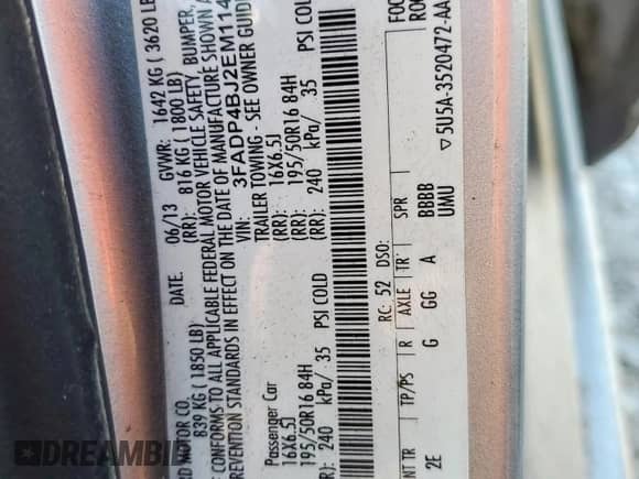 2014 Ford Fiesta SE с VIN 3FADP4BJ2EM114103, выставлен на аукционе Copart как лот 80344915 с пробегом 33 515 миль миль и Чистый • Clean title. История ставок и продаж доступна на DreamBid. Изображение 12.