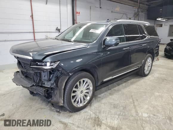 2021 Cadillac Escalade Premium Luxury with VIN 1GYS4CKL9MR231237, listed as a Copart auction lot 83996545 with 57,880 mi miles and Salvage title. Bid and sale history available at DreamBid. Image 1.