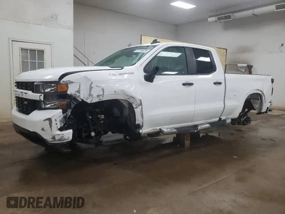 2021 Chevrolet Silverado 1500 Custom with VIN 1GCRYBEK7MZ308077, listed as a Copart auction lot 51744675 with 108,080 mi miles and Non repairable. Bid and sale history available at DreamBid. Image 1.