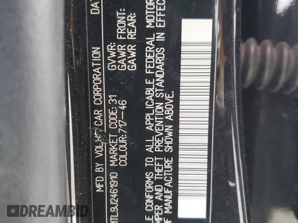 2018 Volvo S60 Dynamic с VIN YV140MTL9J2461910, выставлен на аукционе Copart как лот 45657145 с пробегом 135 581 миль миль и Списание • Salvage title. История ставок и продаж доступна на DreamBid. Изображение 12.