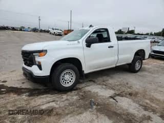 2024 Chevrolet Silverado 1500 Work Truck z VIN 3GCNAAEK8RG120477, wystawiony jako Copart lot #71025785 z przebiegiem 17 965 mil mil oraz Szkoda całkowita • Salvage title. Historia ofert i sprzedaży dostępna na DreamBid. Obrazek 1.