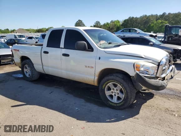 2008 Dodge 1500 ST with VIN 1D7HA18N58S629491, listed as a Copart auction lot 52495815 with 211,799 mi miles and Salvage title. Bid and sale history available at DreamBid. Image 4.