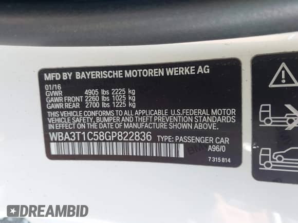 2016 BMW 4 Series 428i xDrive с VIN WBA3T1C58GP822836, выставлен на аукционе IAAI как лот 43474565 с пробегом 51 700 миль миль и . История ставок и продаж доступна на DreamBid. Изображение 9.