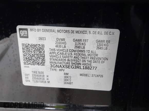 2024 Chevrolet Equinox LS с VIN 3GNAXSEG3RL188277, выставлен на аукционе IAAI как лот 42278132 с пробегом 25 839 миль миль и . История ставок и продаж доступна на DreamBid. Изображение 9.