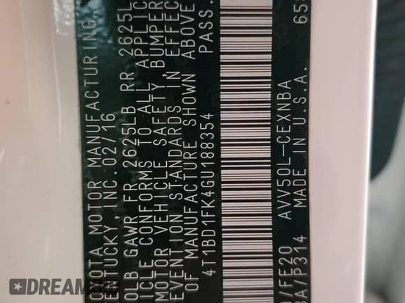 2016 Toyota Camry LE с VIN 4T1BD1FK4GU188354, выставлен на аукционе Copart как лот 81910045 с пробегом 140 730 миль миль и Списание • Salvage title. История ставок и продаж доступна на DreamBid. Изображение 12.