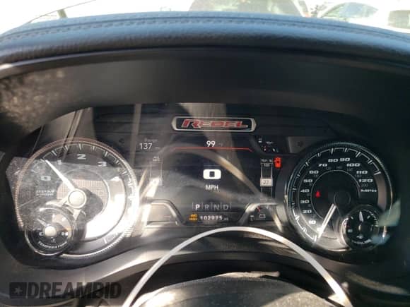 2020 Ram 1500 Rebel with VIN 1C6SRFET2LN281804, listed as a Copart auction lot 63704155 with 102,975 mi miles and Salvage title. Bid and sale history available at DreamBid. Image 9.