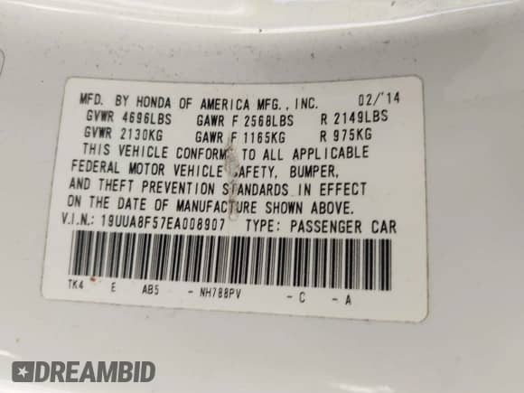 2014 Acura TL Technology с VIN 19UUA8F57EA008907, выставлен на аукционе IAAI как лот 43152227 с пробегом 60 810 миль миль и . История ставок и продаж доступна на DreamBid. Изображение 9.