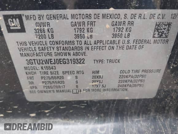 2014 GMC Sierra 1500 Denali с VIN 3GTU2WEJ0EG319322, выставлен на аукционе IAAI как лот 41947884 с пробегом 216 063 миль миль и . История ставок и продаж доступна на DreamBid. Изображение 9.