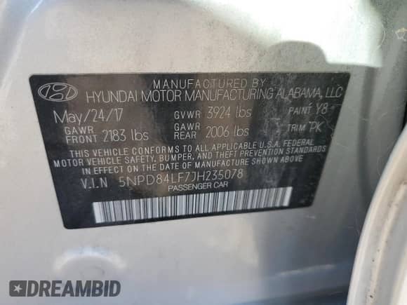 2018 Hyundai Elantra Value Edition с VIN 5NPD84LF7JH235078, выставлен на аукционе Copart как лот 86843365 с пробегом 20 806 миль миль и Списание • Salvage title. История ставок и продаж доступна на DreamBid. Изображение 12.