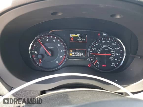 2020 Subaru WRX Premium with VIN JF1VA1C62L9819493, listed as a Copart auction lot 67392865 with 73,653 mi miles and Salvage title. Bid and sale history available at DreamBid. Image 9.