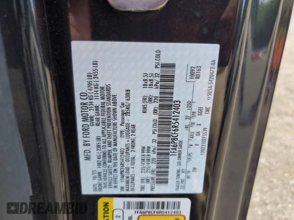 2024 Ford Mustang GT с VIN 1FA6P8CF6R5412403, выставлен на аукционе Copart как лот 68157675 с пробегом 23 660 миль миль и Списание • Salvage title. История ставок и продаж доступна на DreamBid. Изображение 12.