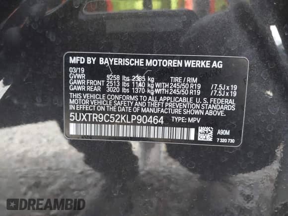 2019 BMW X3 xDrive30i с VIN 5UXTR9C52KLP90464, выставлен на аукционе IAAI как лот 43444305 с пробегом 65 058 миль миль и . История ставок и продаж доступна на DreamBid. Изображение 9.