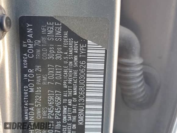 2008 Hyundai Veracruz GLS z VIN KM8NU13C68U030626, wystawiony jako Copart lot #87863775 z przebiegiem 178 730 mil mil oraz Czysty tytuł • Clean title. Historia ofert i sprzedaży dostępna na DreamBid. Obrazek 13.