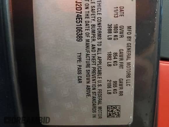 2014 Chevrolet Corvette Z51 2LT с VIN 1G1YJ2D74E5106389, выставлен на аукционе Copart как лот 71802324 с пробегом 9 582 миль миль и Чистый • Clean title. История ставок и продаж доступна на DreamBid. Изображение 13.