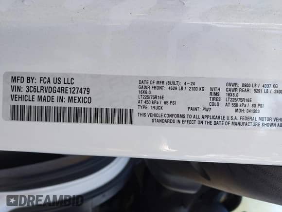 2024 Ram ProMaster Cargo Tradesman с VIN 3C6LRVDG4RE127479, выставлен на аукционе IAAI как лот 42983151 с пробегом 8 317 миль миль и . История ставок и продаж доступна на DreamBid. Изображение 9.