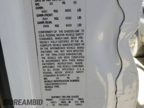 2006 Chevrolet Silverado 3500 с VIN 1GBHC39D96E241010, выставлен на аукционе Copart как лот 88733905 с пробегом Не указан миль и Списание • Salvage title. История ставок и продаж доступна на DreamBid. Изображение 14.