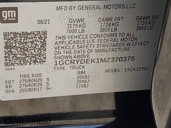 2021 Chevrolet Silverado 1500 LT z VIN 1GCRYDEK1MZ370375, wystawiony jako IAAI lot #41829020 z przebiegiem 114 542 mil mil oraz . Historia ofert i sprzedaży dostępna na DreamBid. Obrazek 9.