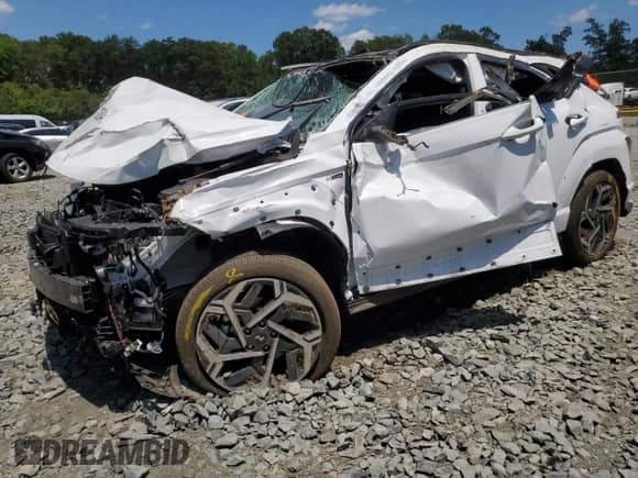 2024 Hyundai Kona N Line с VIN KM8HACA32RU063614, выставлен на аукционе Copart как лот 61770084 с пробегом Не указан миль и Списание • Salvage title. История ставок и продаж доступна на DreamBid. Изображение 1.