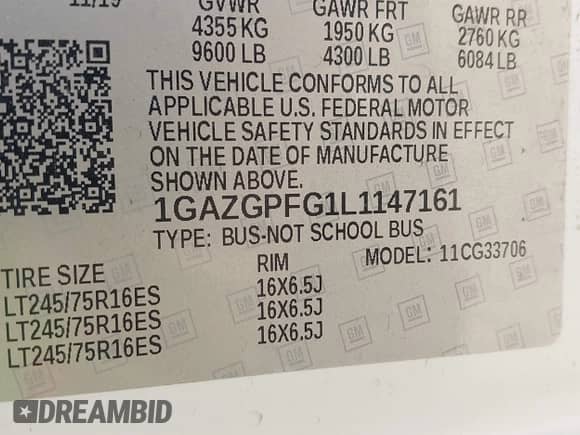 2020 Chevrolet Express Passenger LT с VIN 1GAZGPFG1L1147161, выставлен на аукционе IAAI как лот 42477161 с пробегом 79 432 миль миль и . История ставок и продаж доступна на DreamBid. Изображение 9.