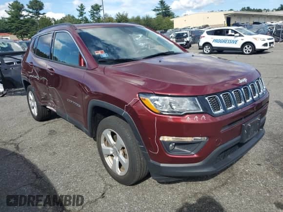 2021 Jeep Compass Latitude with VIN 3C4NJDBB3MT578739, listed as a Copart auction lot 71029945 with 34,626 mi miles and Salvage title. Bid and sale history available at DreamBid. Image 4.