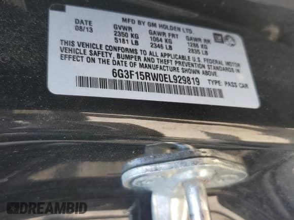 2014 Chevrolet SS с VIN 6G3F15RW0EL929819, выставлен на аукционе Copart как лот 61202665 с пробегом 179 133 миль миль и Списание • Salvage title. История ставок и продаж доступна на DreamBid. Изображение 13.