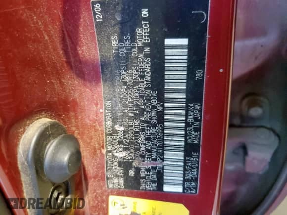 2007 Toyota Highlander с VIN JTEGP21A170136995, выставлен на аукционе Copart как лот 82378445 с пробегом 190 869 миль миль и Списание • Salvage title. История ставок и продаж доступна на DreamBid. Изображение 12.