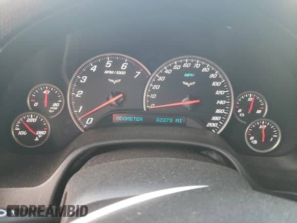 2007 Chevrolet Corvette with VIN 1G1YY25U375116351, listed as a Copart auction lot 80545194 with 82,273 mi miles and Salvage title. Bid and sale history available at DreamBid. Image 9.