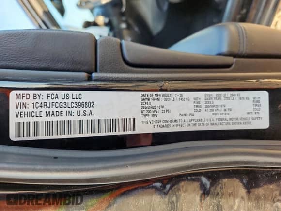 2020 Jeep Grand Cherokee High Altitude z VIN 1C4RJFCG3LC396802, wystawiony jako Copart lot #63939075 z przebiegiem 87 229 mil mil oraz Szkoda całkowita • Salvage title. Historia ofert i sprzedaży dostępna na DreamBid. Obrazek 12.